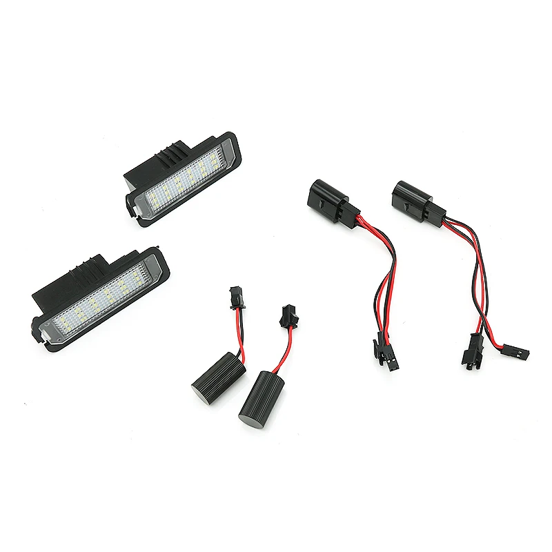 

2Pcs 12V Car LED Number License Plate Light Lamps For VW GOLF 4 5 6 7 Polo 6R Scirocco Passat B6 3c Limousine 2005-2010