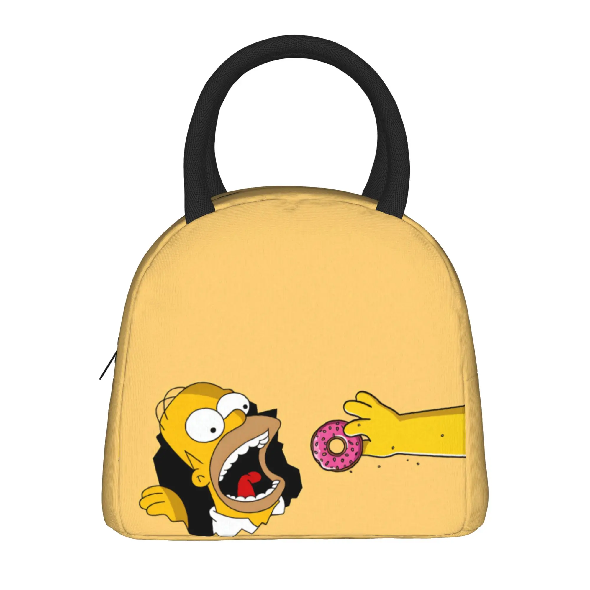 S-Simpsons Homer Donut Surprise Lunch Bag For Adult Design Lunch Box Fashion Outdoor Picnic Cooler Bag Portable Tote Handbags