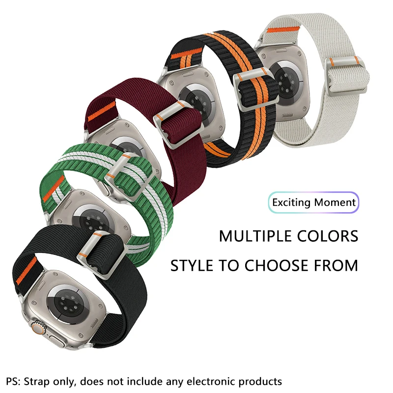 UTHAI Nylon Watch Strap For Apple iWatch S10 Strap Ultra2 Nylon Braided Loop Strap Breathable Sports Bracelet Accessories S160
