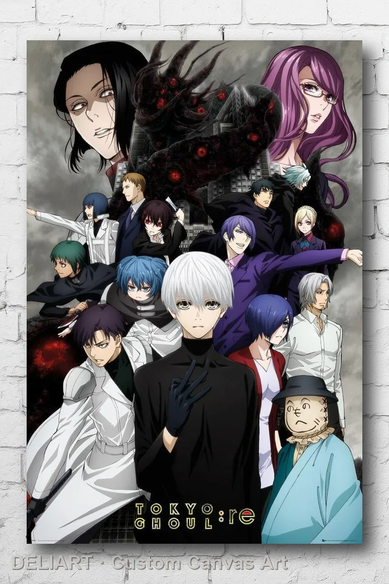 

TOKYO GHOUL - KEY ART 3 Canvas Poster Custom Size Available Room Decoration Home Decor Wall