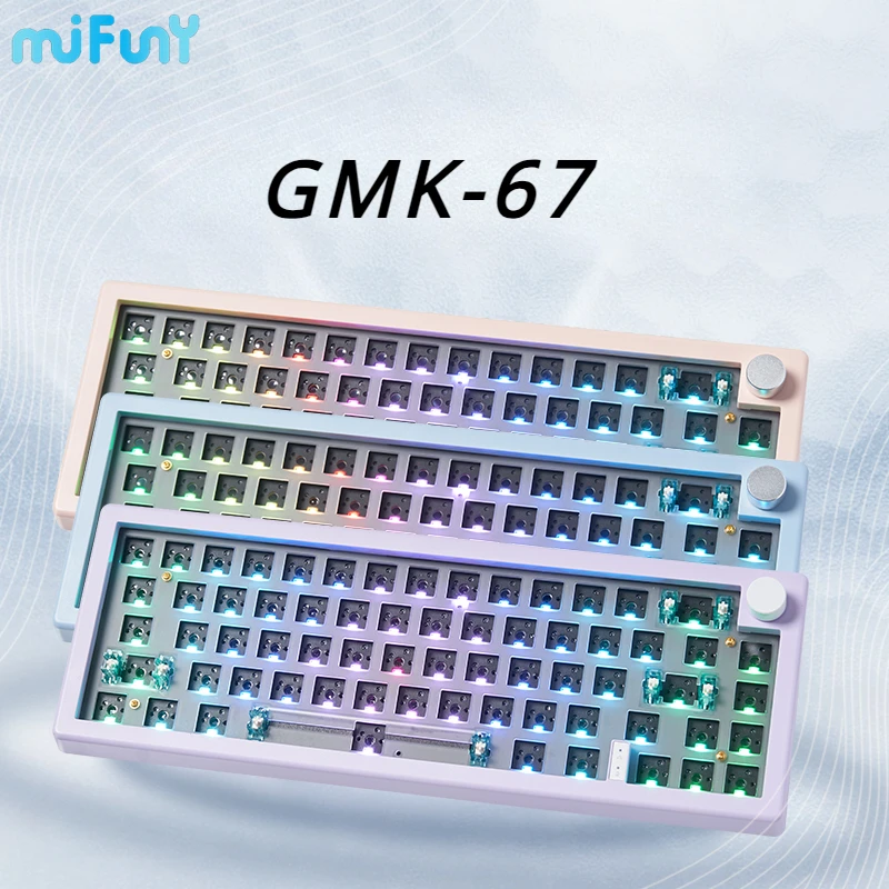 

MiFuny GMK67 Mechanical Keyboard Black white red gasket Custom keyboard Office Gaming Key board ﻿For 66keysRechargeable keyboard