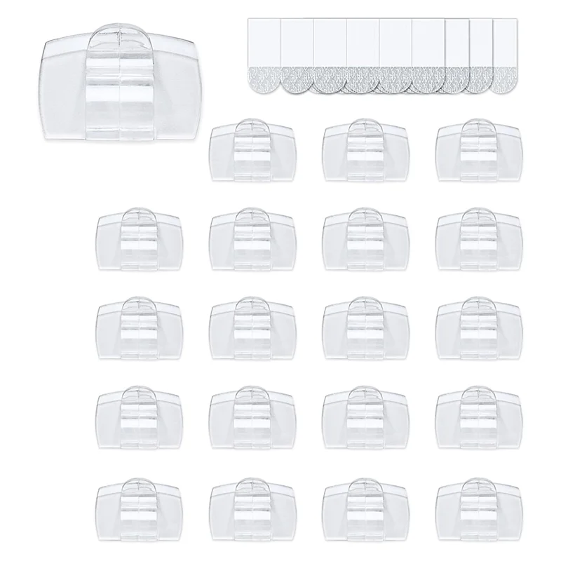 

Большие прозрачные зажимы для шнура в помещении с клейкими полосками, 40 зажимов + 48 полосок, система крепления настенного крючка без повреждений