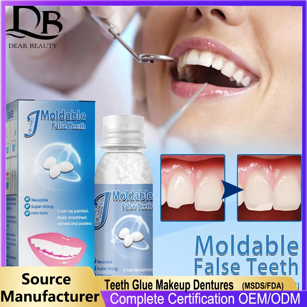 Teeth Glue Makeup Dentures 30ml Dental Resin Shapeable Modification Temporary Filling Teeth Repair Broken Teeth Tooth Gaps