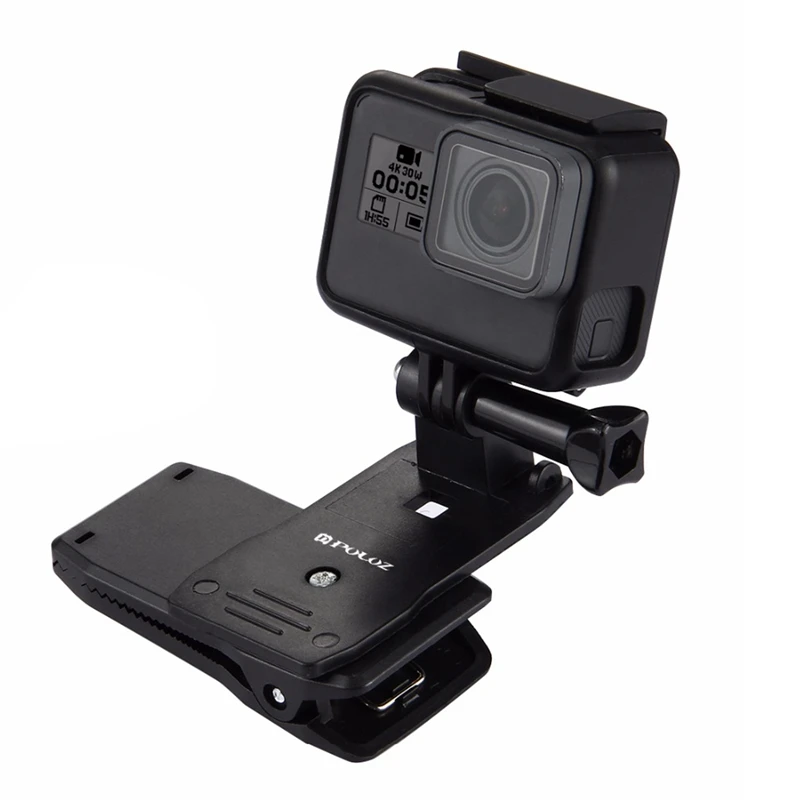 RISE-PULUZ 2 Go Pro 액세서리: 1 Pcs 야외 태양 모자 Topi 야구 모자 홀더 및 1 Pcs 360 학위 배낭 Q