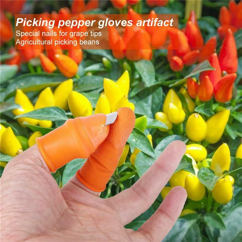 AB47-5X สวนซิลิโคน Thumb มีด Finger Cots Thumb มีด Picker สําหรับผลไม้ Vege-L