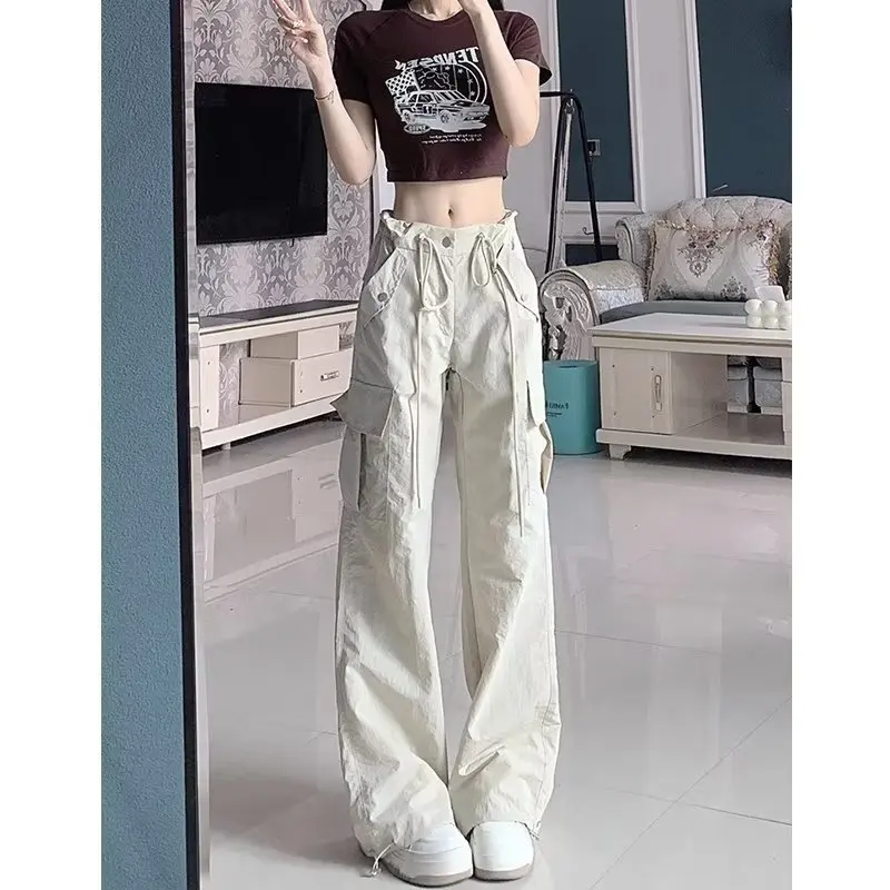 

Cargo Pants Women Large Size Spring Autumn Multi Pocket Quick Drying Wide Leg Pants Pants Women Girls