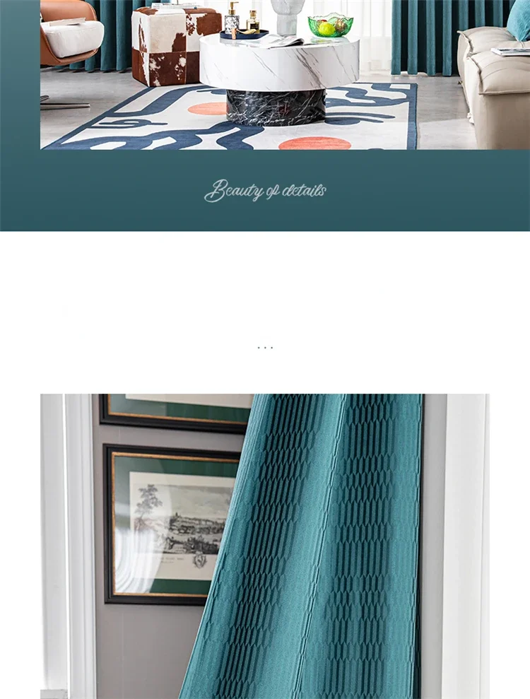 1-teilige schalldichte Verdunkelungsvorhänge für Wohnzimmer, Schlafzimmer, über der Straße, Lärm, schallabsorbierend, warme Schattierung, Chenille-Verdickung – Detail 25