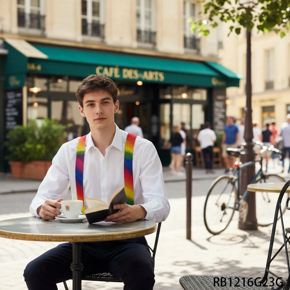 PESENAR Rainbow Pride Suspenders: Vibrant LGBTQ+ Statement Accessory for Pride Month Celebrations