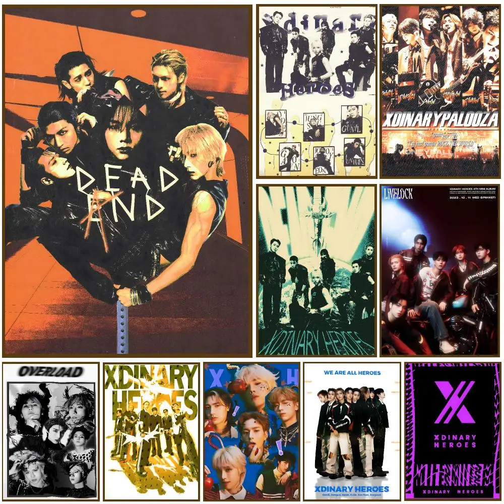 Xdinary Heroes KPop Band Punk Poster Self-adhesive Advanced Aesthetic Printing Paper Wall Art for Living Room Home Decor