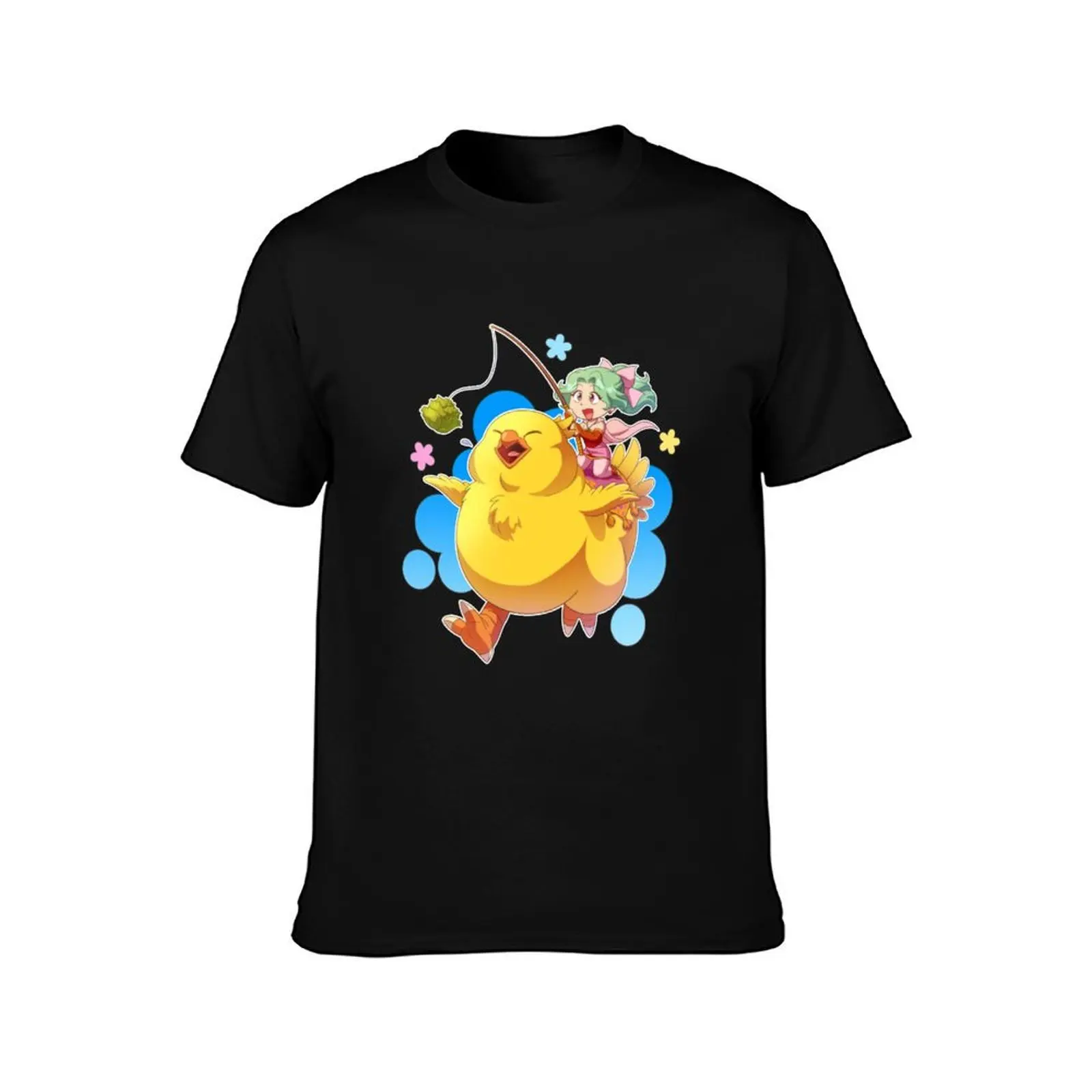 Terra and Fat Chocobo T-Shirt Large Size Short Sleeve T-Shirt