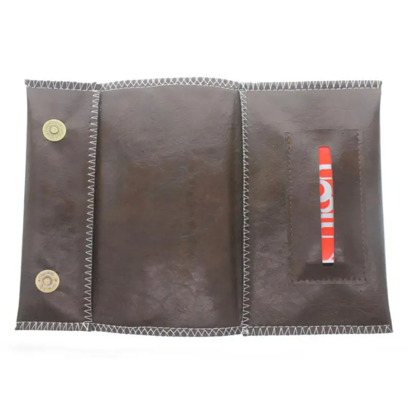 PU Leather Tobacco Pouch Bag Case Portable Cigarette Rolling Pipe Tobacco Case Wallet Bag Tip Paper Holder Bag Pouch Case