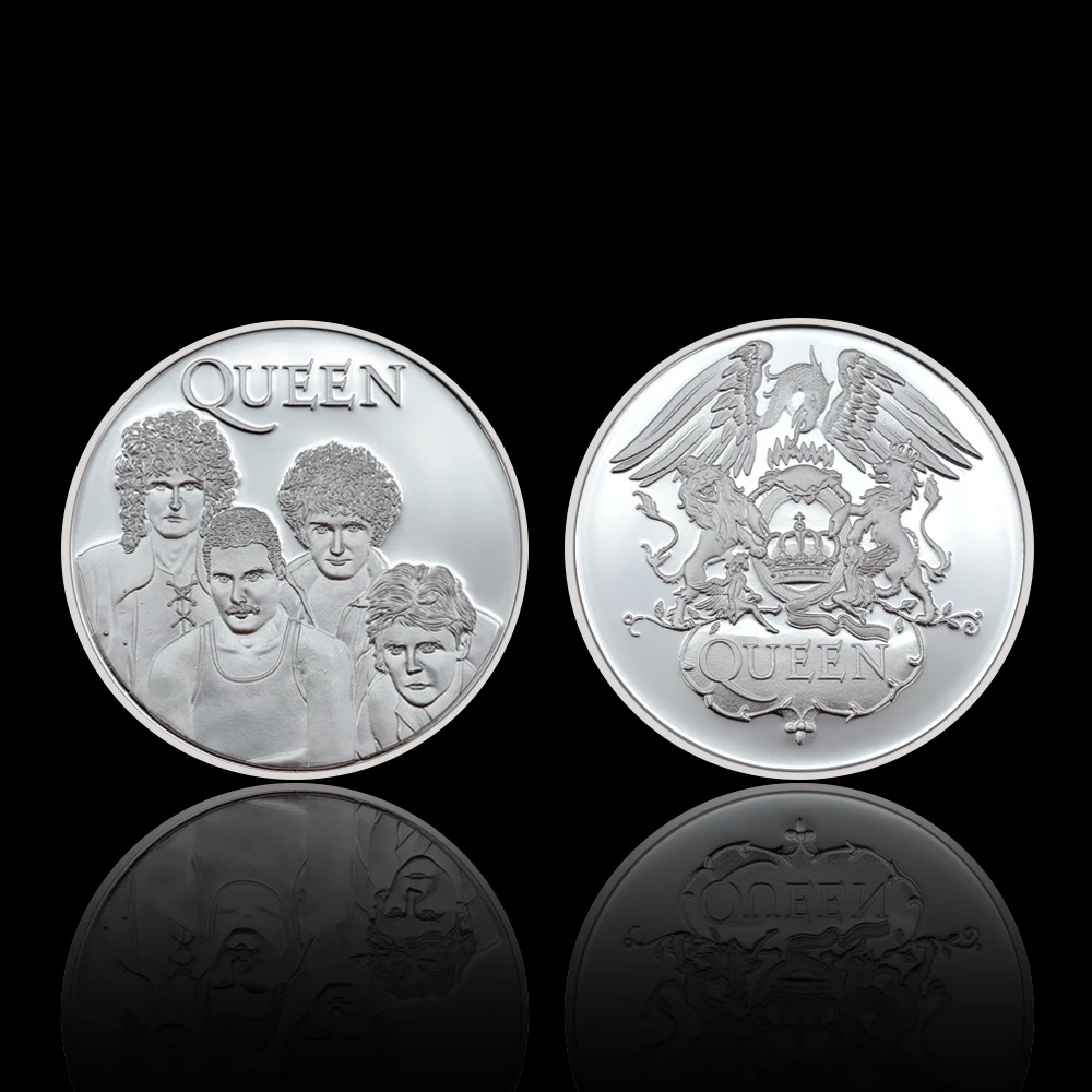 Królowa srebrna moneta popularny światowy zespół pamiątkowa moneta Freddie Mercury wyzwanie monety przedmiotów kolekcjonerskich dekoracja domu