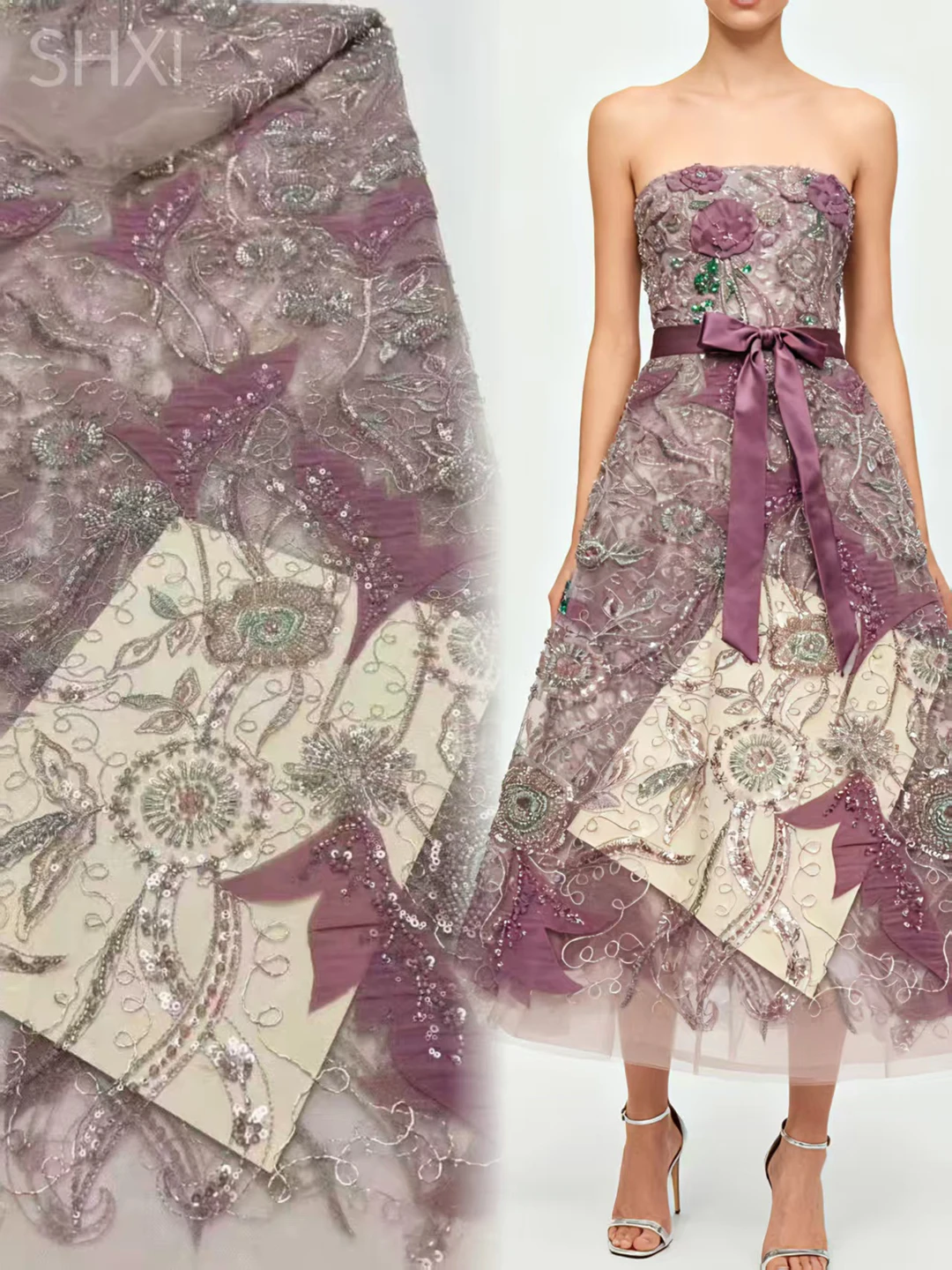 Mais recente africano 3d flor tecido de renda dubai lantejoulas tule tecido renda bordado apliques tecido nigeriano para costura