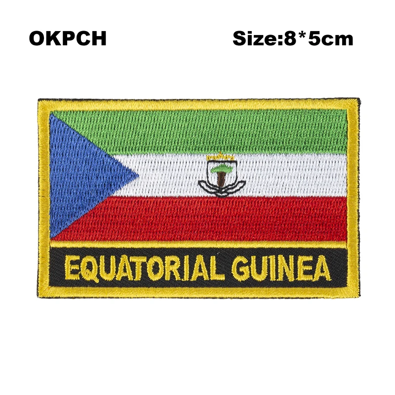 Equatorial Guinea Flag Embroidery Patches Iron on Saw on Transfer patches Sewing Applications for Clothes in Home&Garden