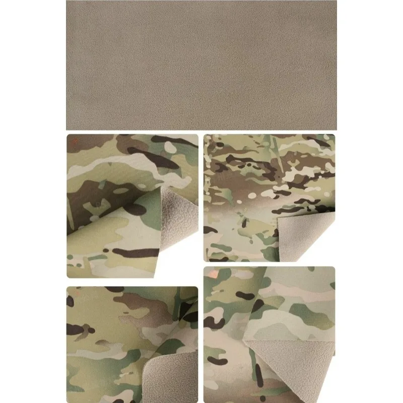 1x1.5m Fabric for 3-in-1 Outdoor Jacket 4-way Stretch Bonded Fleece Thickened Waterproof Cloting Bag Sewing DIY