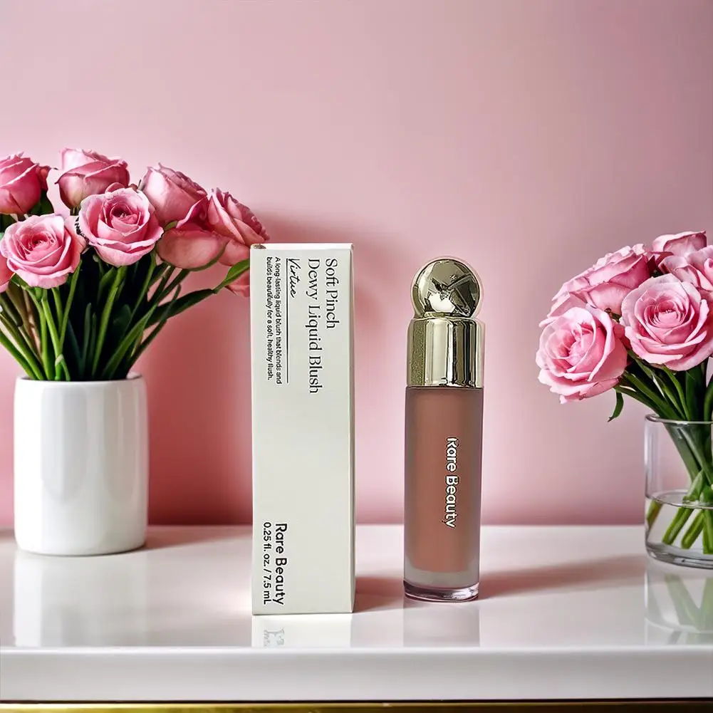 Colorete en polvo líquido mate de belleza rara, resistente al agua, a prueba de sudor, ilumina la baja saturación, maquillaje Facial hidratante Natural