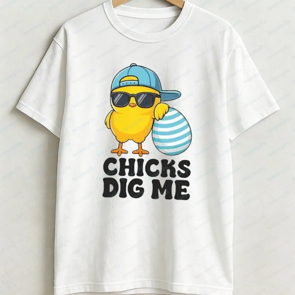 Chicks Easter Cotton T-Shirt Cool Shirt Easter Chick Egg Hunt  Harajuku Kawaii Clothes Gothic Women Clothing Y2k Aesthetic Tops