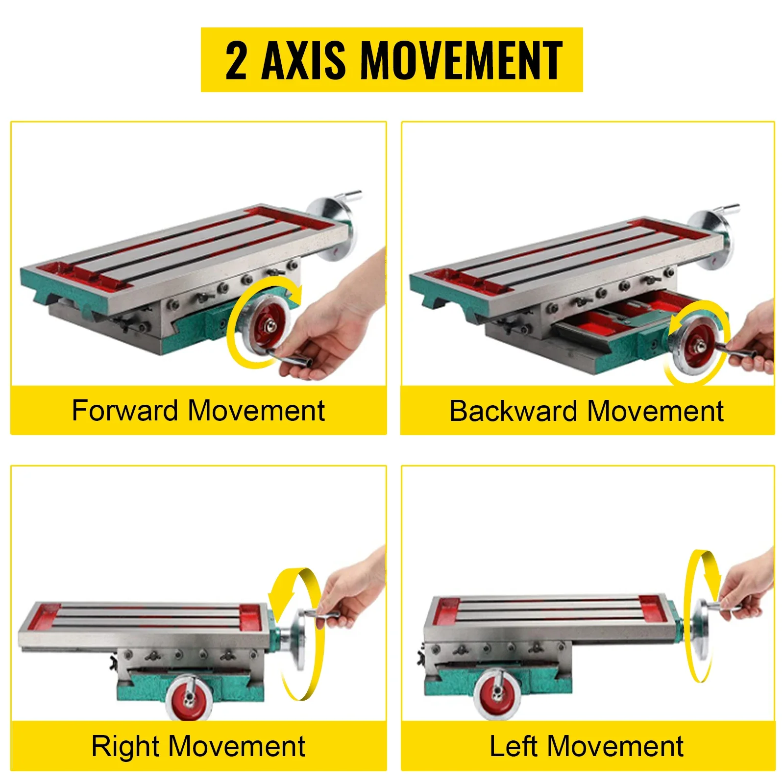 VEVOR-Table de travail de fraiseuse multifonctionnelle composée, banc à glissière croisée à 2 axes, fixation d\'étau de perceuse, poignée réglable