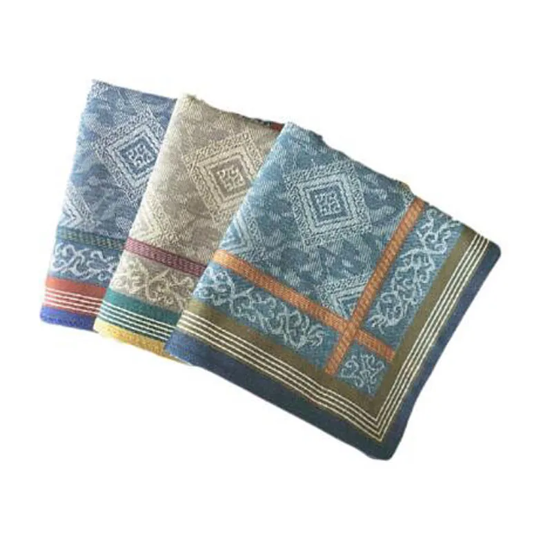 NEW Square Jacquard Cotton Handkerchief For Men Gentlemen cashew flower Pocket Towel For New Year Wedding Party Christmas Gift