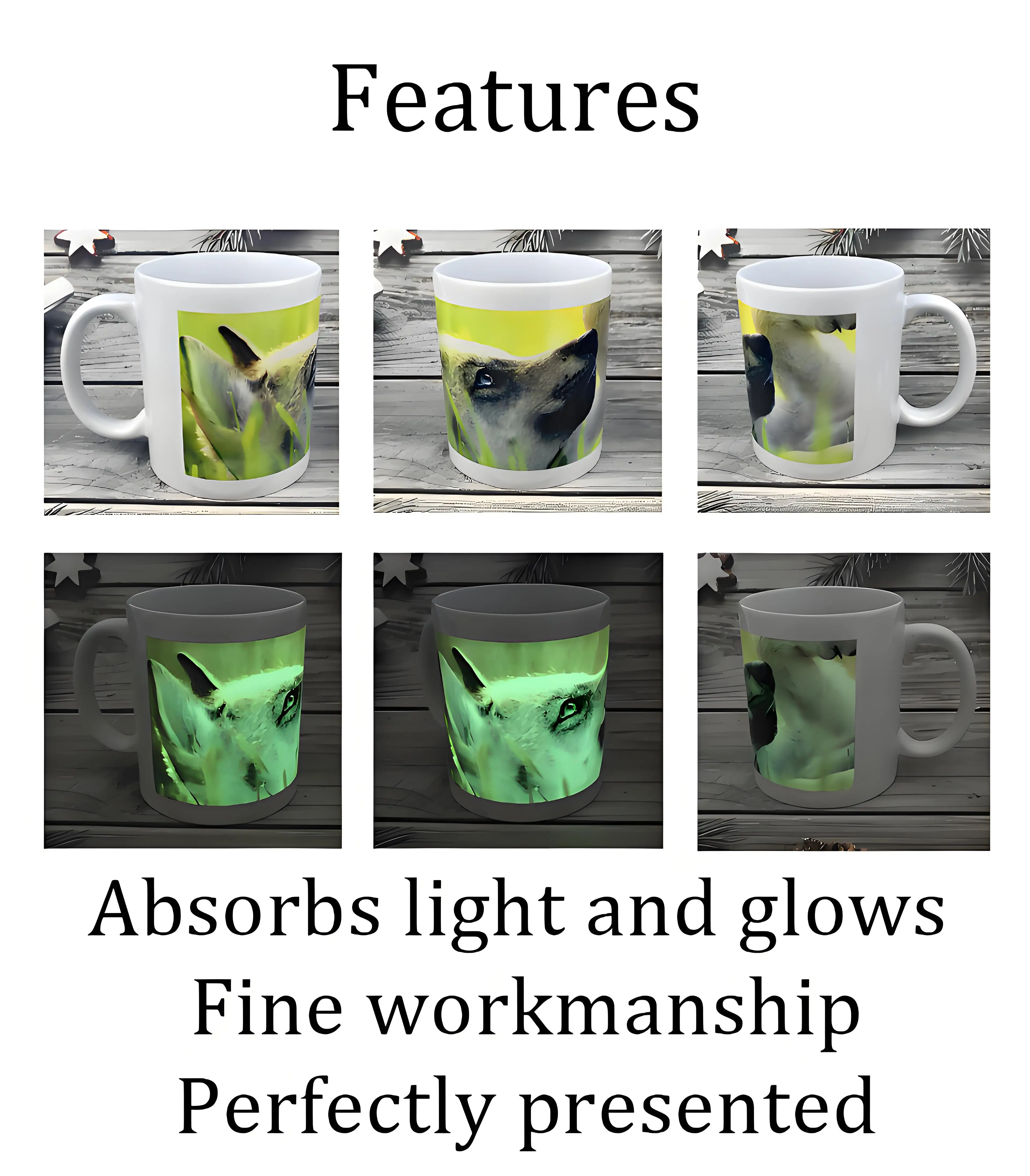 كوب قهوة مضيء مخصص مع تصميم صور شخصي، أدوات طعام للمطبخ قابلة لإعادة الاستخدام، هدية عيد الميلاد للأصدقاء والعائلة