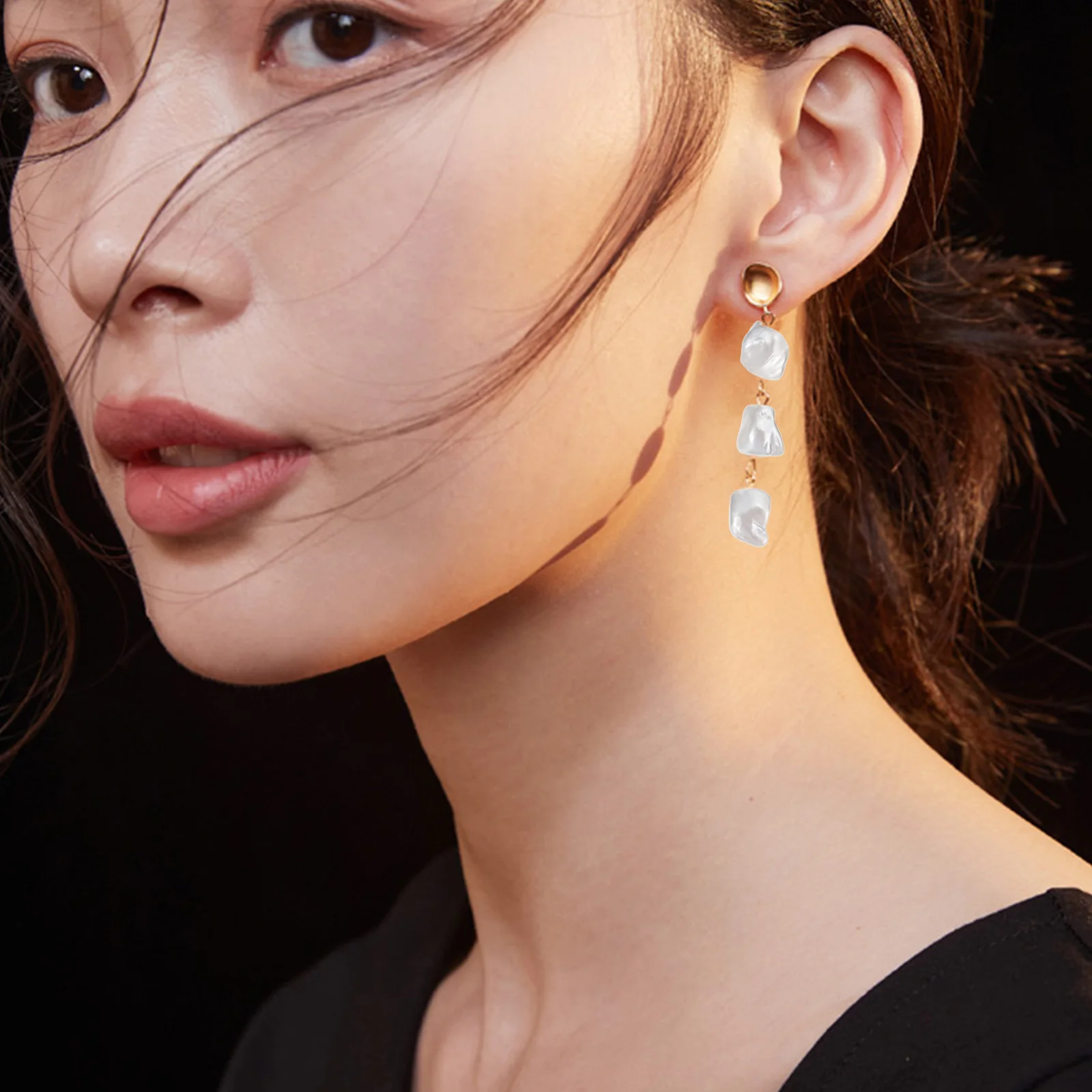 

3Pcs Pearl Earrings Irregular Shaped Irregular Shaped Beads DIY Jewelry Making Supplies Shell Design Loose Beads