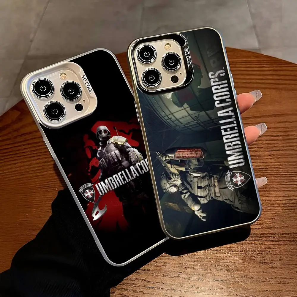 Biohazard Umbrella Corps Phone Case For Iphone 16 15 14 13 11 12 Pro Max Xr X Xs 8 7 Plus Color Silver Cover