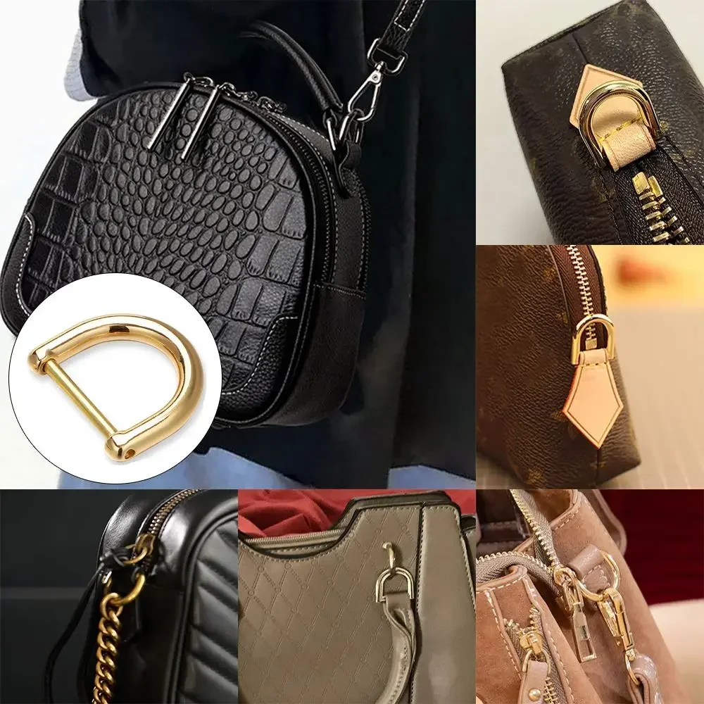 Metal Leather Craft Detachable Shoulder Webbing Buckle Open Screw Screw D Buckle Clasp D Ring Buckle Handle Shoulder Webbing image 4
