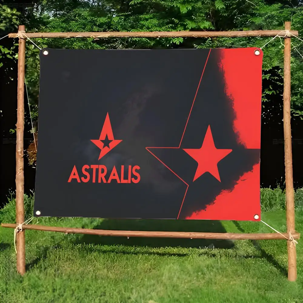 esports club A-Astralis Flags Daily four ring borderless design indoor outdoor decor easy hang install