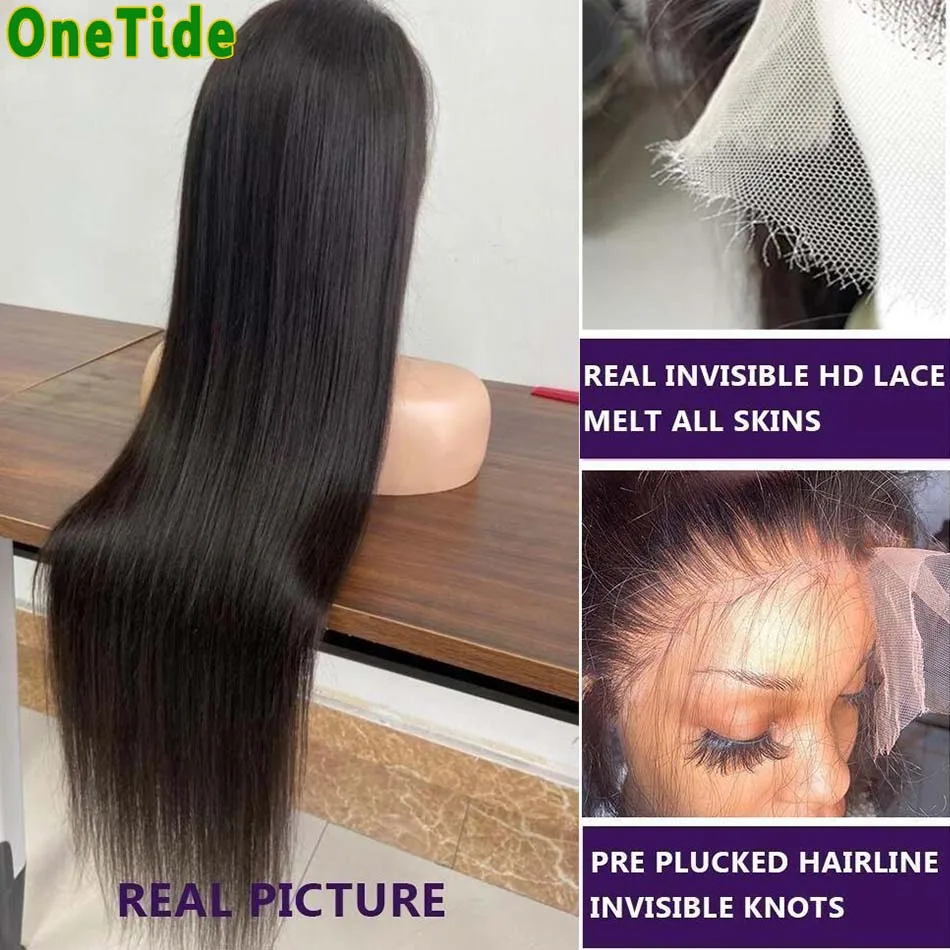 Straight Wigs Human Hair Lace Frontal Wig Brazilian Straight Human Hair Wig 13X4 Lace Front Wig 4X4 Pre Cut Lace Closure Wig