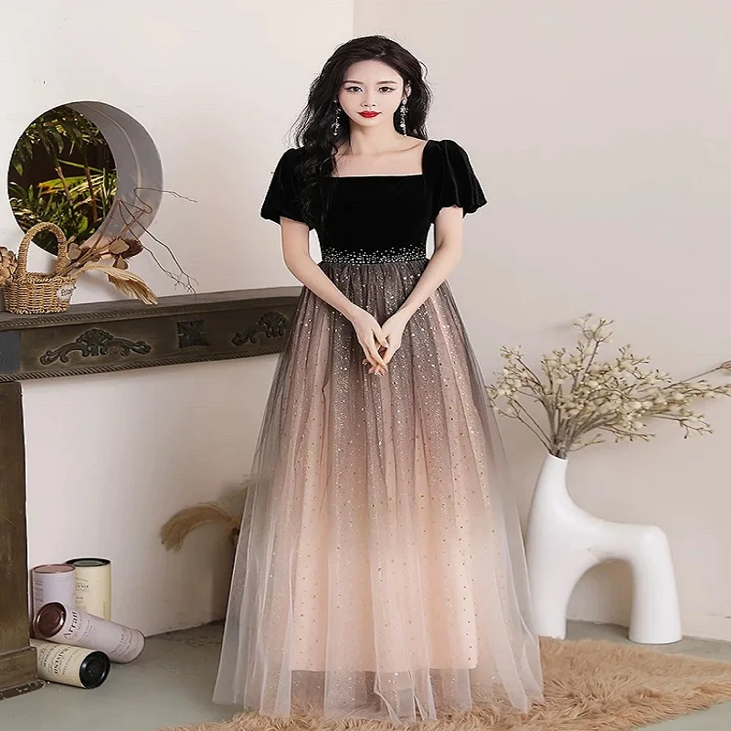 Hot Selling No. 29 Evening Dress 2024 New High-end Waist Elegant Long Skirt Temperament Socialite Party Toast Dress