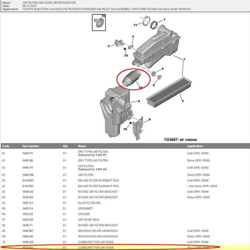 

1436K5 для Peugeot 206 207 307 308 408 Citroen C-Quatre C4L C2 C3 C4 1,6 л корпус воздушного фильтра соединительная трубка впускной шланг