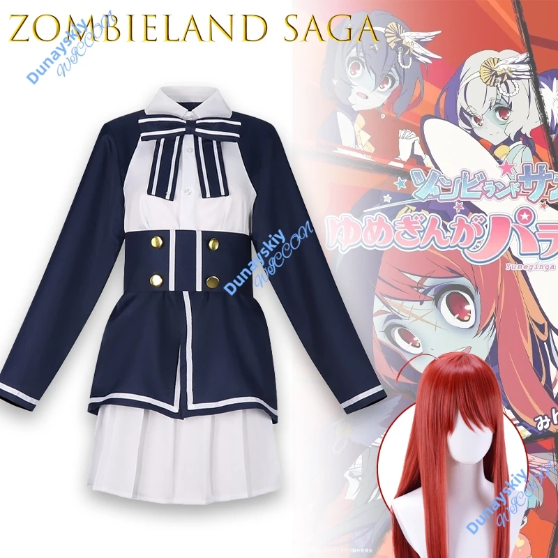 

Hana Sakura Zombie Idol Cosplay Costume Zombieland Saga Anime Outfit Full Wig Lolita Dress School Uniform Halloween Performance