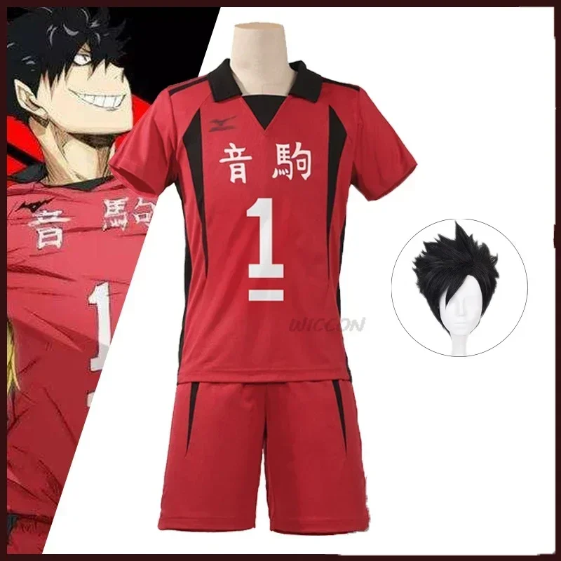 Disfraz de Cosplay de Anime Nekoma School Kenma Kozume Kuroo Tetsuro 2026, Uniforme Deportivo del Equipo de Voleibol Haikiyu, Peluca