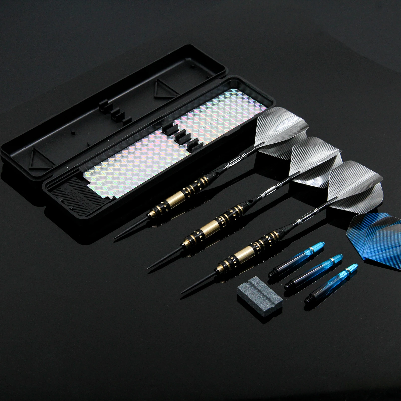 

Huanqu 20g Copper Dart Set, Professional Competition Standard Darts, Non-Slip Textured Dart Barrel for Enhanced Grip, Three Complete Darts in Total, Includes Extra Dart Shafts, Dart Wings, Dart Sharpening Stone, Universal Training Home Bar Entertainment D