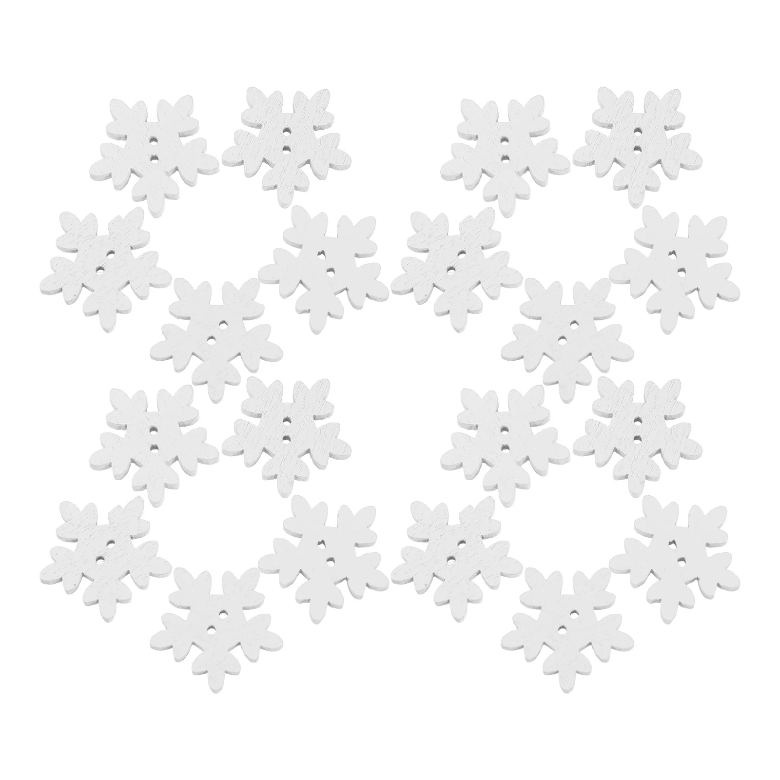 

100 Pcs Wooden Button Snowflake Embellishments Creative Decoration Vintage Child