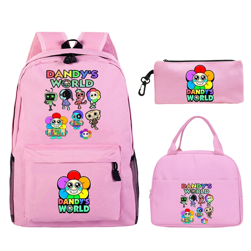 

3 шт., рюкзаки Lig MOBight Dandy's World, большая вместимость, студенческие рюкзаки для путешествий на открытом воздухе для девочек, школьная сумка для ноутбука для подростков, сумка для обеда