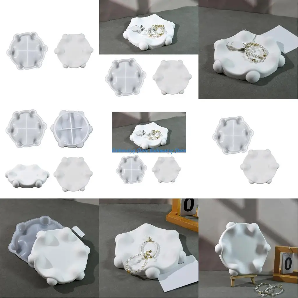

573B Sturdy Silicone Epoxy Resin Tray Mold with Curved Brim for Unique Craft Projects
