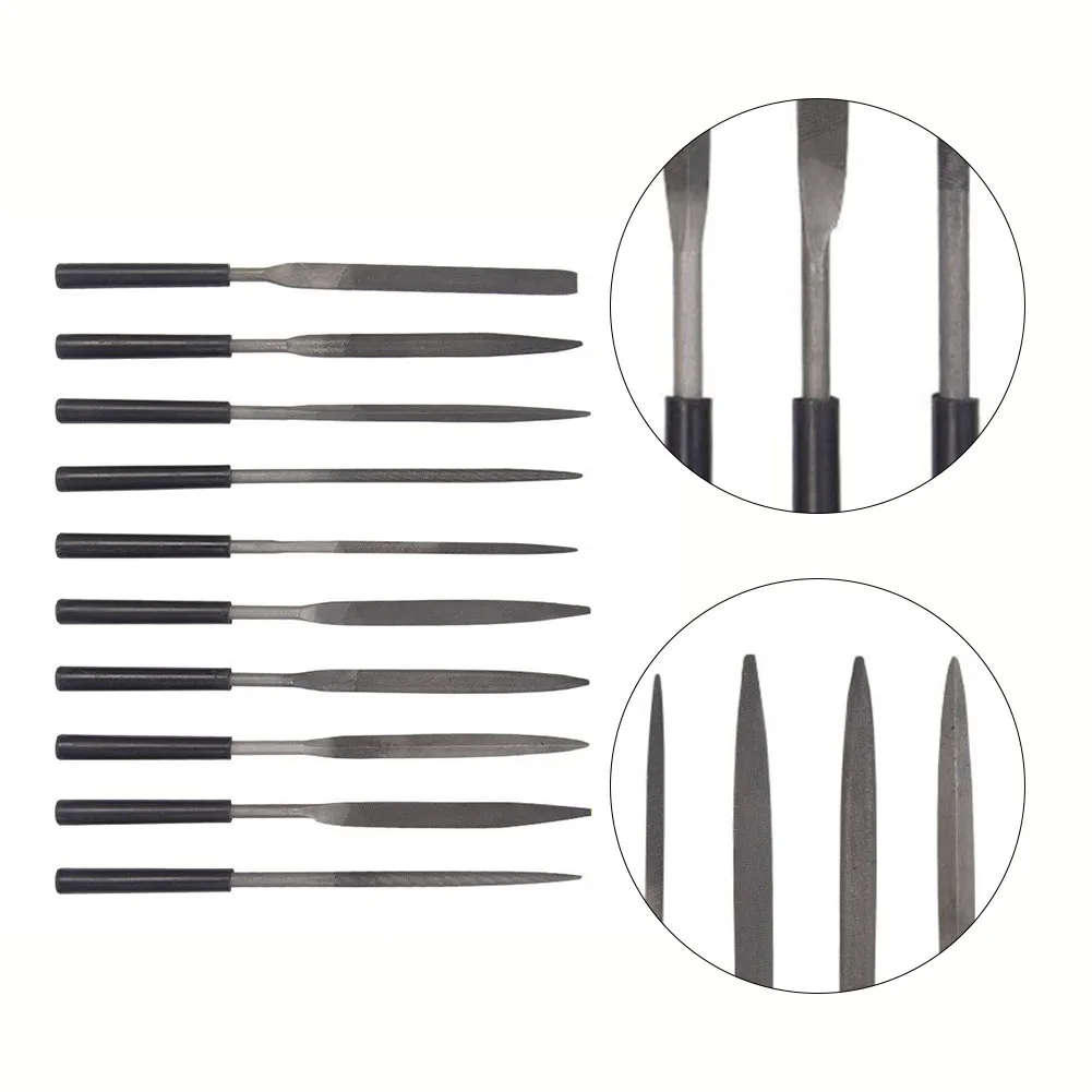10pcs 3x140mm Needle Files Set Hand Files Steel Rasp Needle Filing Woodworking File For Metal Glass Stone Crafts Carving Tool ﻿