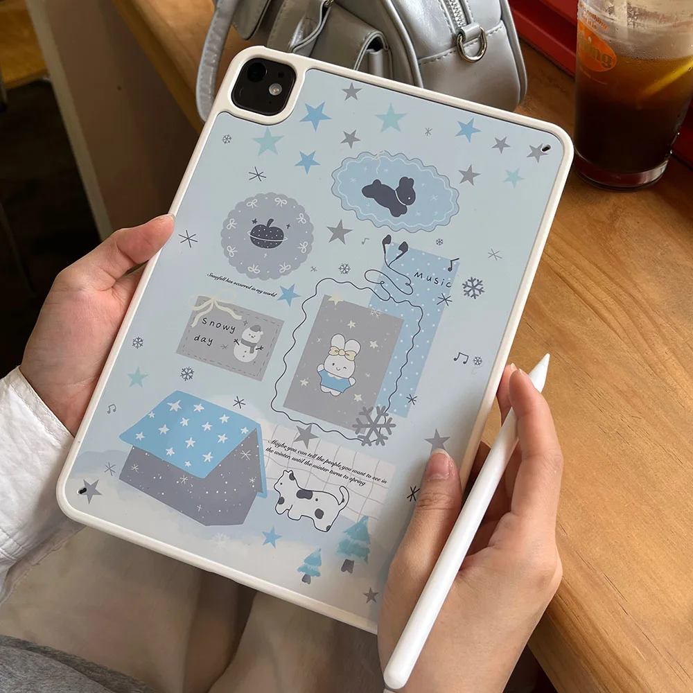 Cartoon Rabbit Cat House Star Case For iPad Air 5 6 11 iPad Pro 11 12.9 13 10 Gen 10.2 9th 8th 7th 9.7 6th 5th Mini 7 6 Case