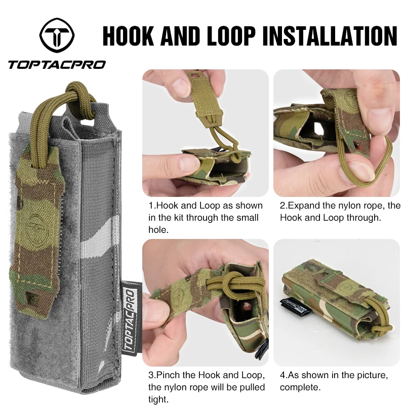 TOPTACPRO Tactical 9mm Mag Pouch Knife Pouch MOLLE Pouch w/ Hook Handle Hunting 8516