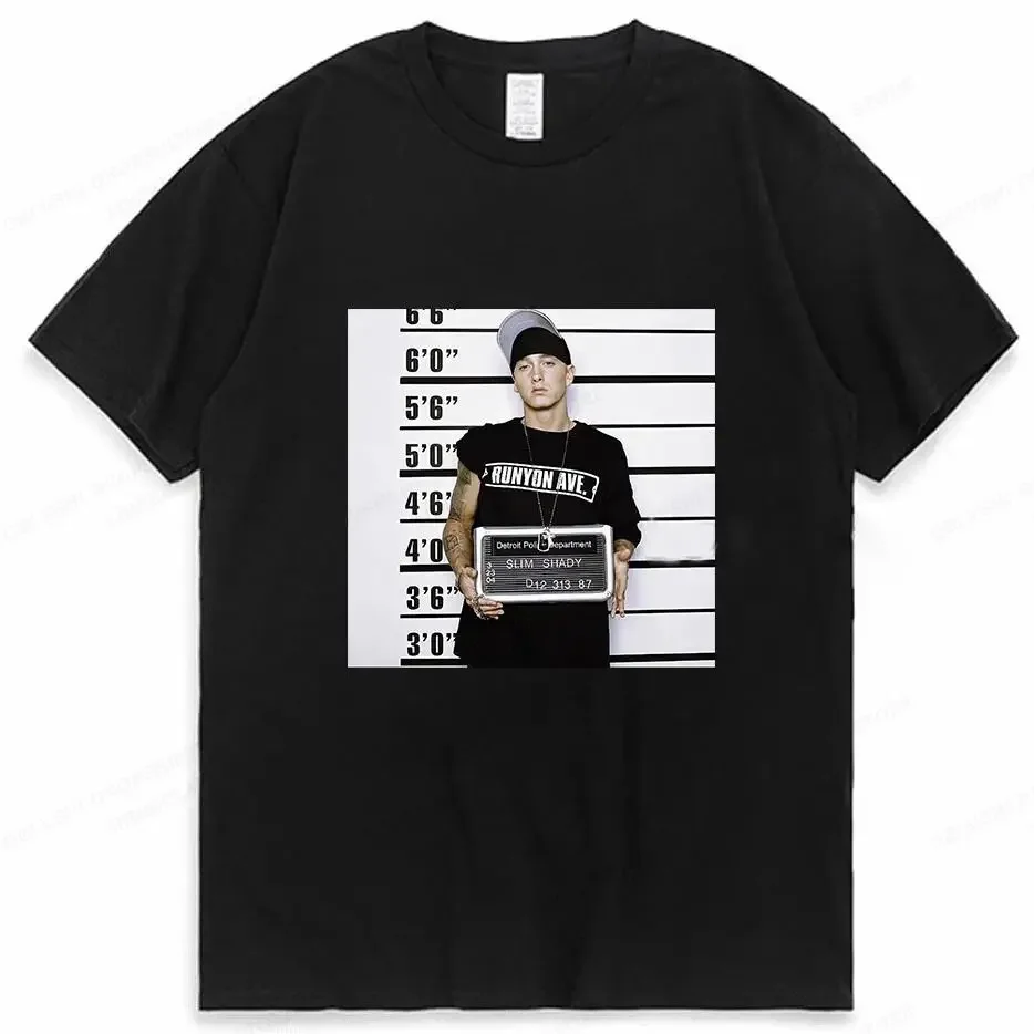 Rapper Eminem Graphic Print T Shirt Vintage Fashion Casual Crew Neck Short Sleeve  T Shirt Women