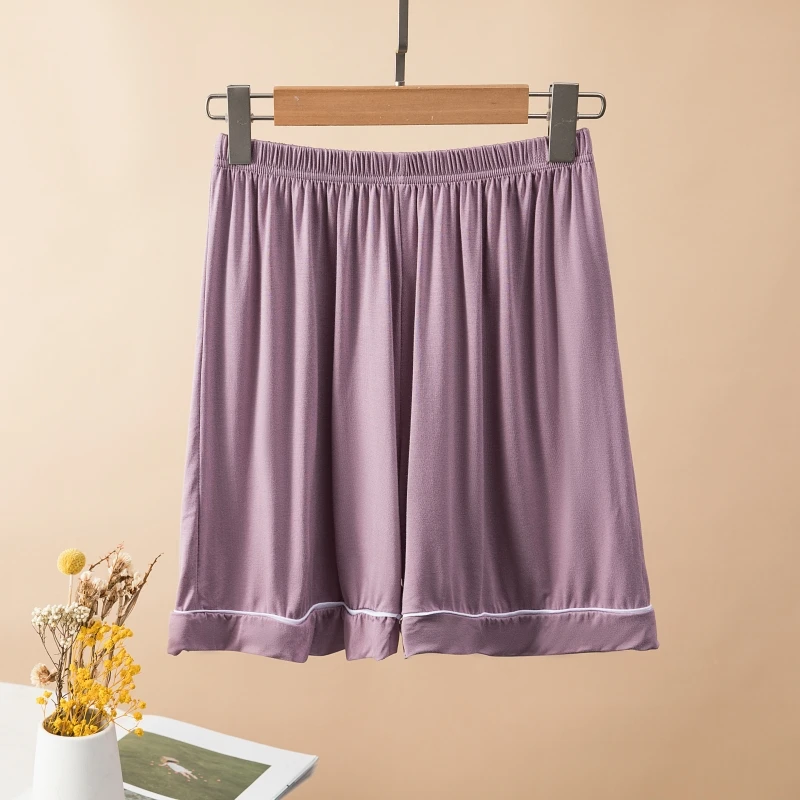 الصيف Spwear المرأة فضفاضة تناسب مشروط القطن الحرير orts المنزل الترفيه رقيقة خمسة أرباع السراويل بنطال ذو قصة أرجل واسعة عالية الخصر