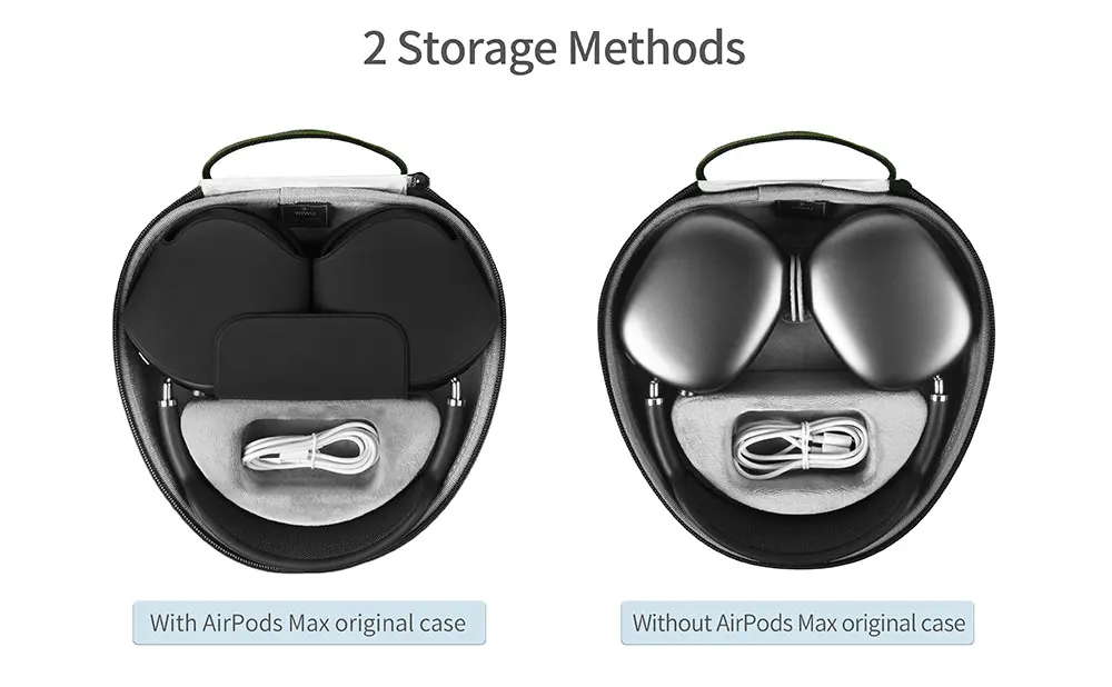 Wiwu schützende intelligente Hülle für Airpods max mit automatischer Schlaf wasserdichte Hartsc halen tasche für Airpods max tragbare Trage tasche – Detail 5