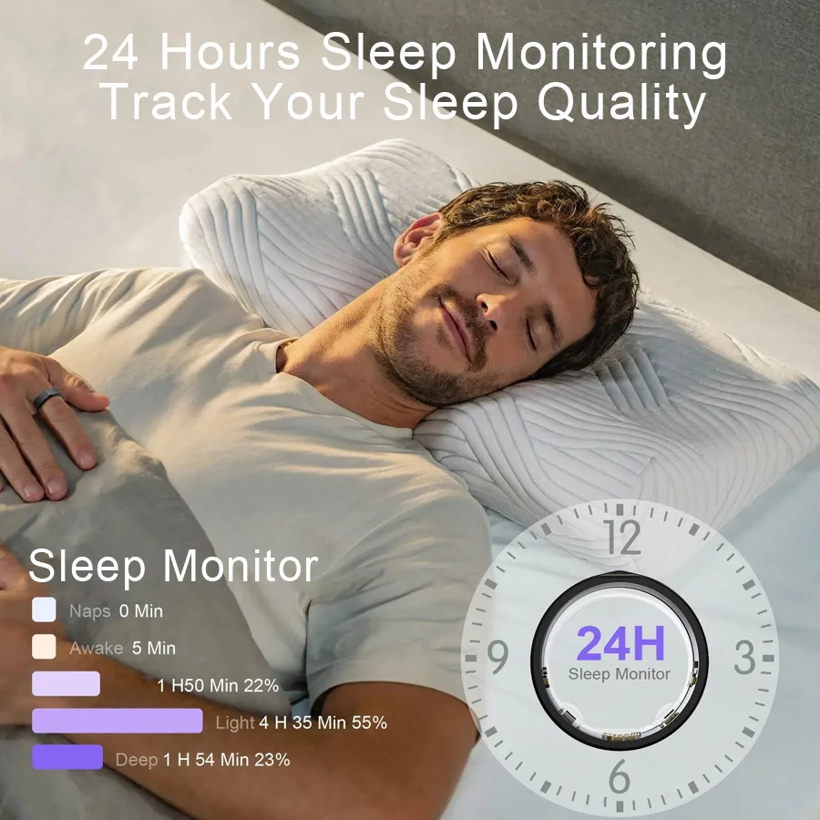 Viira Smart Health Ring for Women Men Fitness Tracker with Heart Rate Blood Oxygen Monitor Sleep & Step Tracker IP68 Waterproof