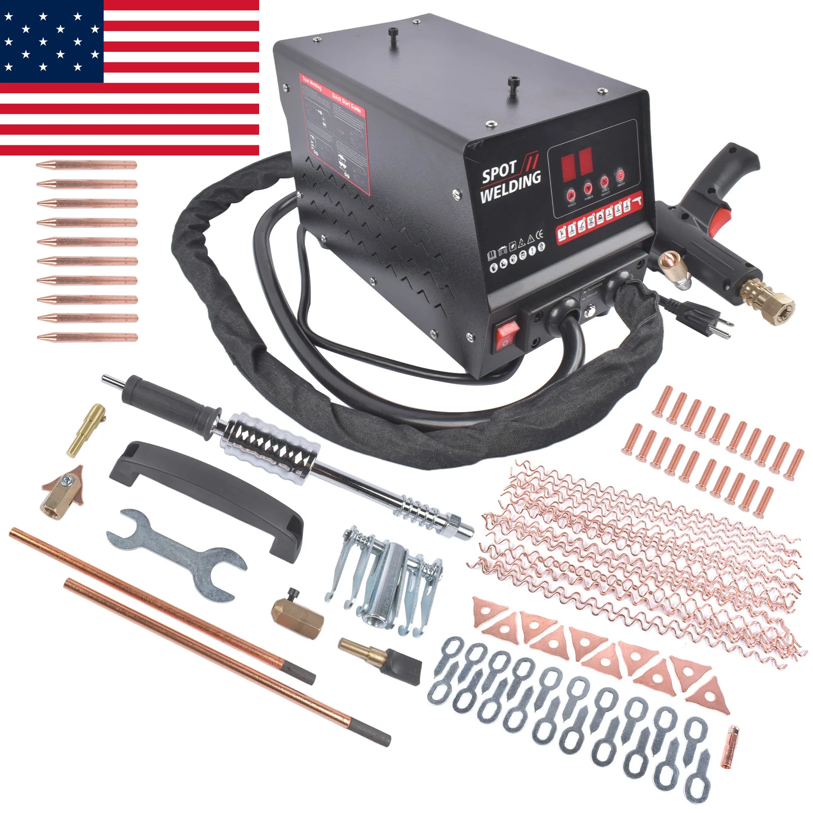 AP03 3500W Car Body Dent Repair Tool Stud Welder Kit 7 Welding Modes Dent Puller 110V