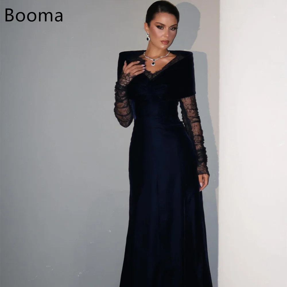 

Booma трапециевидные кружевные бархатные вечерние платья вечерние платья для женщин с открытыми плечами элегантное платье для выпускного вечера на заказ 2025