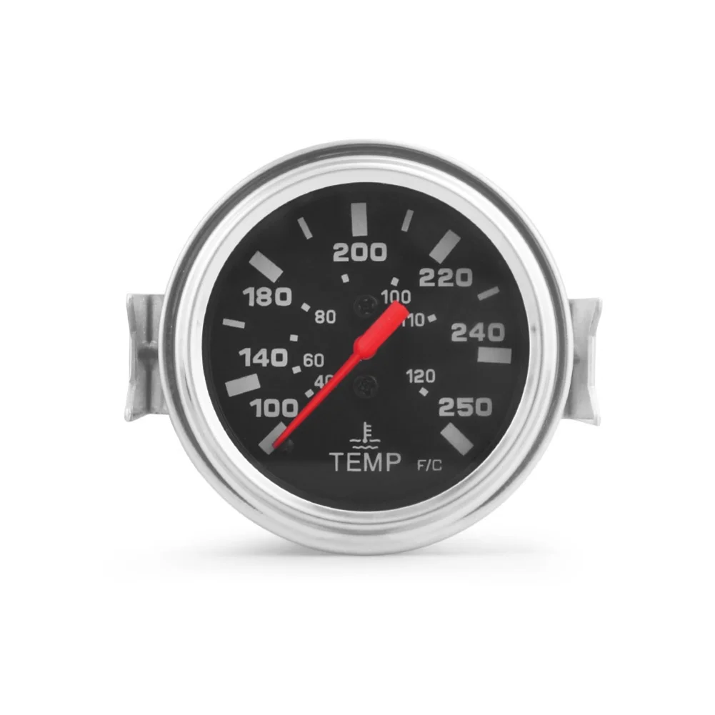 12V Mechanical Water Temp Gauge 52MM with 1/2 NPT Sensor Thread 40 to 120 Celsius 100 to 250 Fahrenheit for Cars