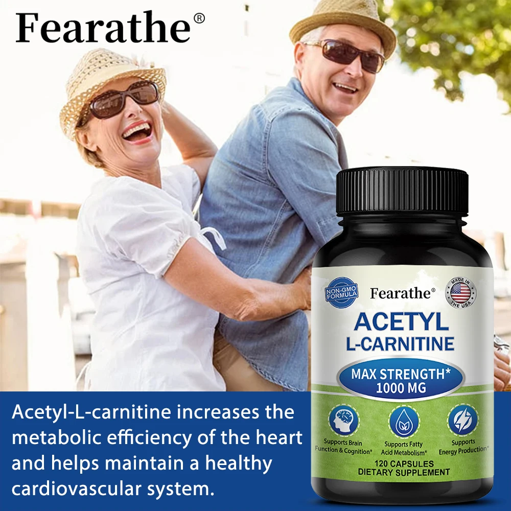 High-Potency Acetyl L-Carnitine (ALCAR) Capsules - Energy, Metabolism & Cognitive Support, Unisex Non-GMO Supplement, 120 Counts