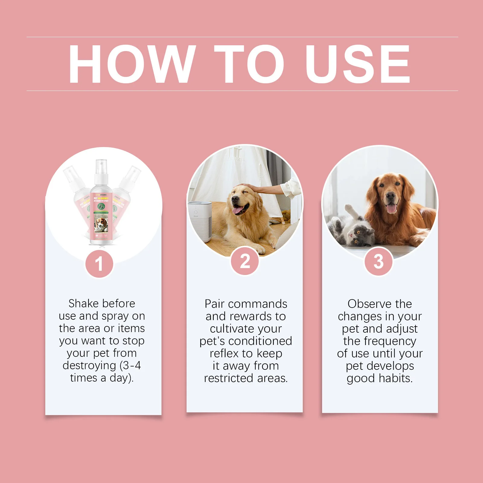 الحيوانات الأليفة مكافحة مضغ رذاذ الكلب السلوك التدريب المعونة البخاخ المريخ لاستخراج مضغ لعق الأثاث الأحذية 100 مللي #4