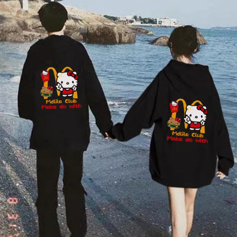 

Sanrio Hello Kitty Men Hoodies for Couples Y2k Cartoon Loose Sweatshirt Streetwear Autumn Spring New Pullovers Casual Clothing